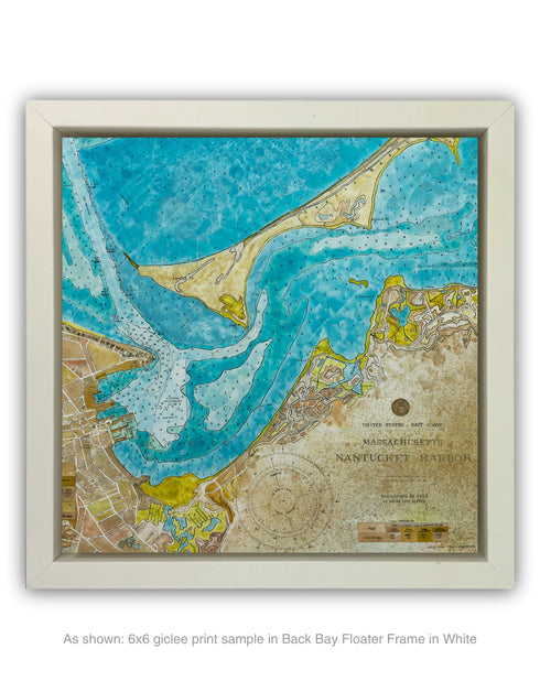 Nantucket Harbor Nautical Chart | Framed Giclee Print on Canvas